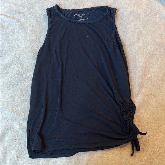 Threads 4 Thought Blue Sleeveless Ruched Tank Top - Picture 1 of 5